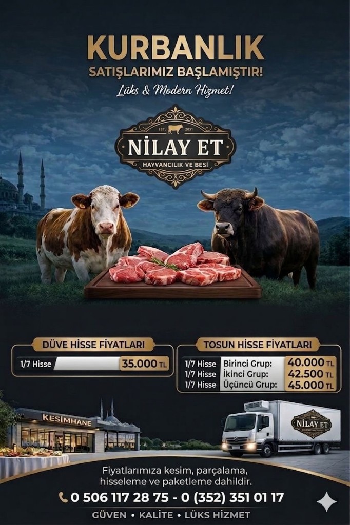 Nilay Çiftliği kurbanlık süreç ve fiyat özeti broşürü